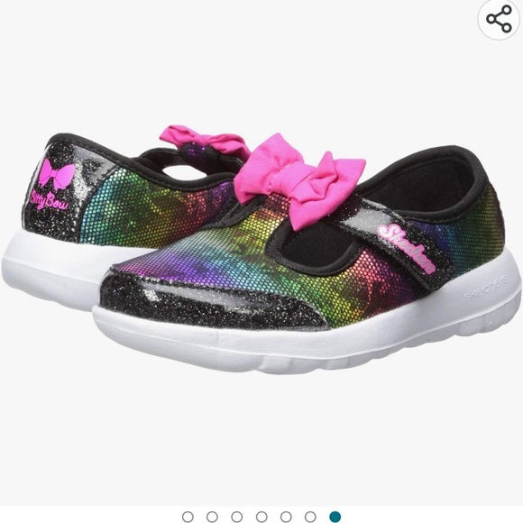 SKECHERS Bitty Bow Memory Foam Child Go Walk Joy-Bitty Glam Colorful Sneaker 5 - Picture 1 of 12